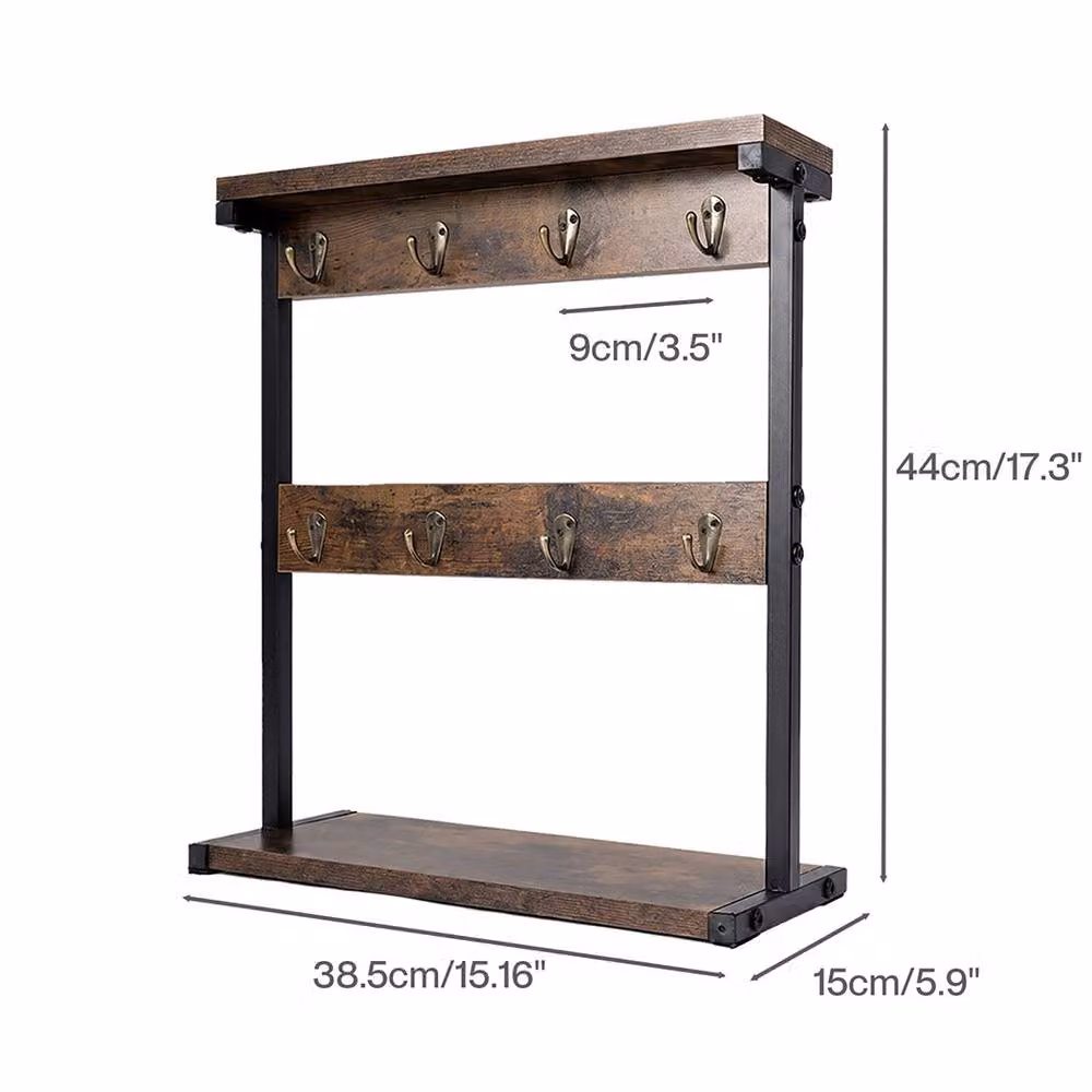 Levede Brown Mug Holder Stand and Coffee Cup Rack Organiser with Shelf – 4