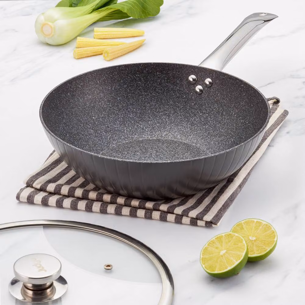 Judge Evertough Non-Stick Wok in Metallic Silver, 28 cm – 2