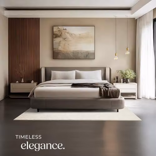 tectake Zonelle Fluffy Rug in Beige or Grey, Washable and Non-Slip Polyester Carpet, W: 140 cm, D: 200 cm – 5