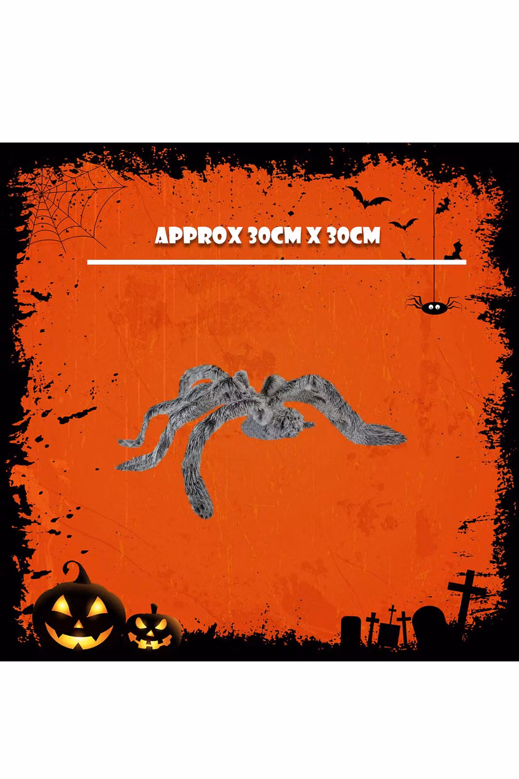 VFM e-Store Halloween Animated Spider with Light Up Eyes and Moving Legs in Grey – 2
