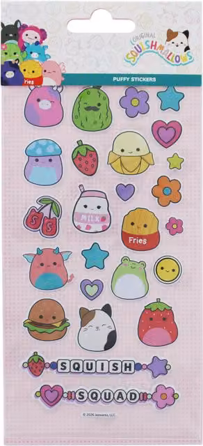 Squishmallows Stickers in Pink and Multicolour