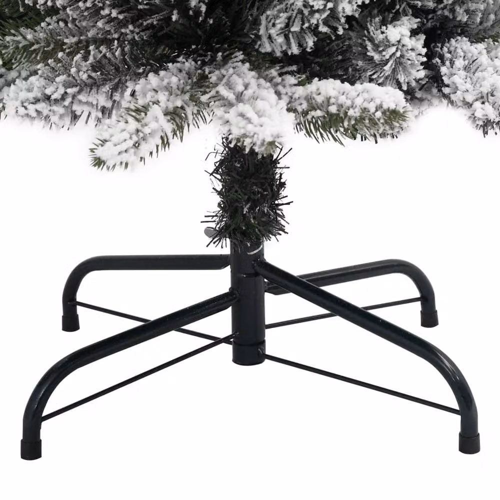 Berkfield Home Beautiful Slim Artificial Flocked Christmas Tree in White, Height: 150 cm – 5