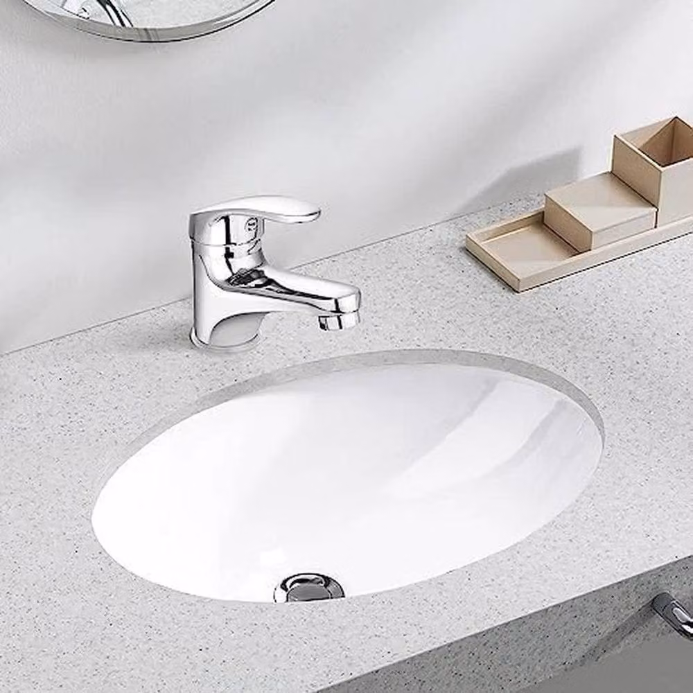 VOGREX Modern Single Lever Zinc Alloy Mono Bathroom Basin Mixer Tap in Chrome Silver – 2