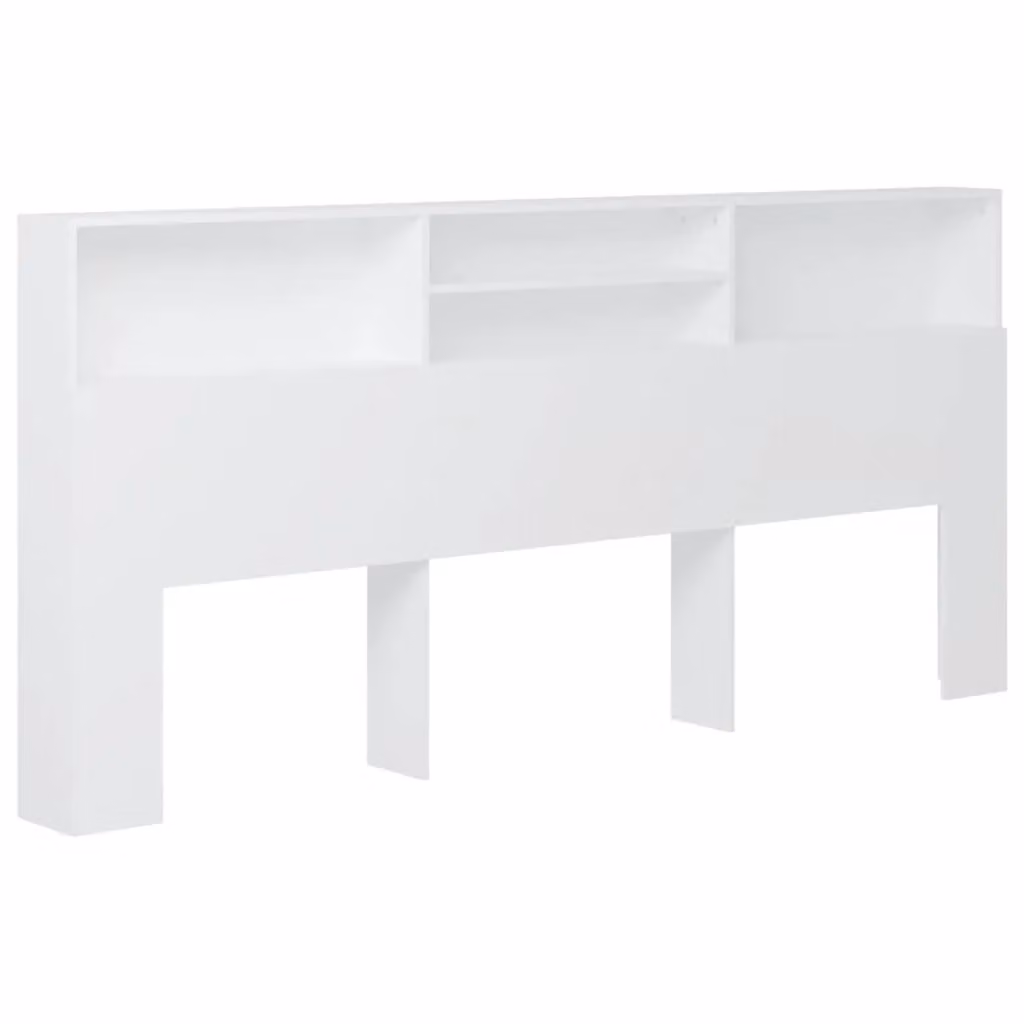 Berkfield Home White Headboard Cabinet W: 220 cm, D: 19 cm, H: 103.5 cm – 2