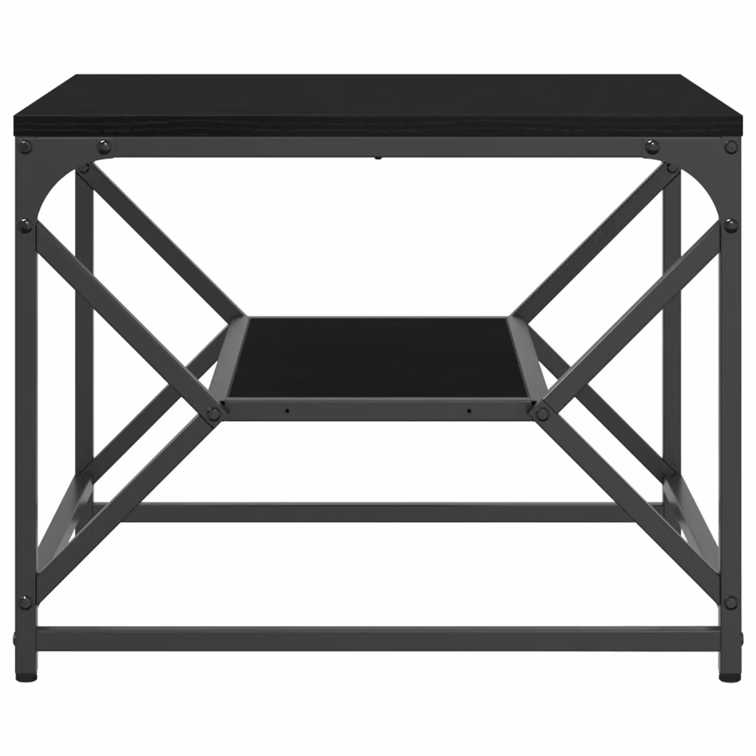 Berkfield Home Black Oak Coffee Table with Shelf, W/D/H: 51 x 50 x 40 cm – 4