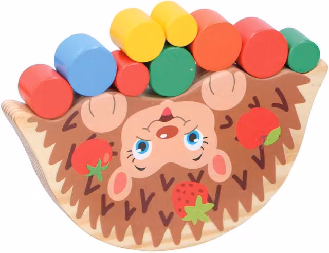 UMKYTOYS Hedgehog Balance Stacking Game in Multicolour Wood