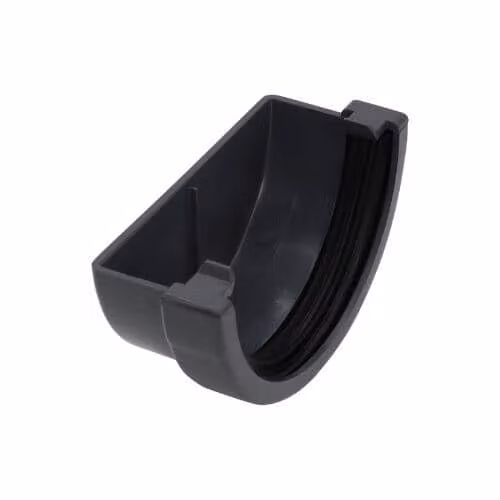 FloPlast Mini Gutter External Stopend, Half Round, 76mm, Anthracite Grey