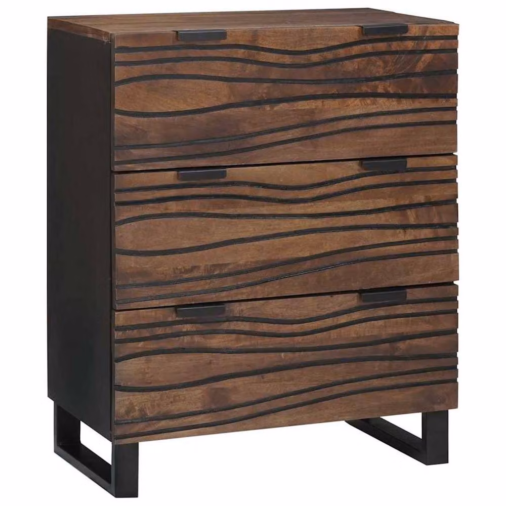 Berkfield Home Sideboard in Brown Solid Mango Wood, W/D/H: 60 x 33.5 x 75 cm – 2