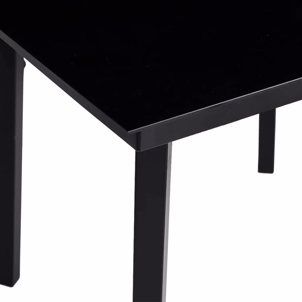 Berkfield Home Garden Dining Table in Black Steel and Glass, W/D/H: 80 x 80 x 74 cm – 2