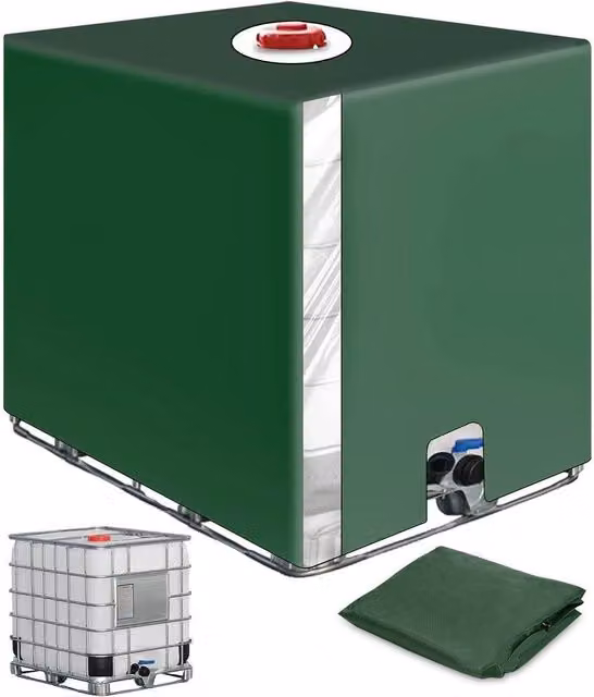 FLAVORA Waterproof Resistant IBC Container Cover, Green, 0.6m2 – 1
