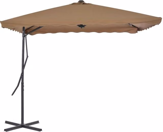 Berkfield Home Outdoor Parasol with Steel Pole and Polyester Canopy, Beige, W: 250 cm, D: 250 cm – 1