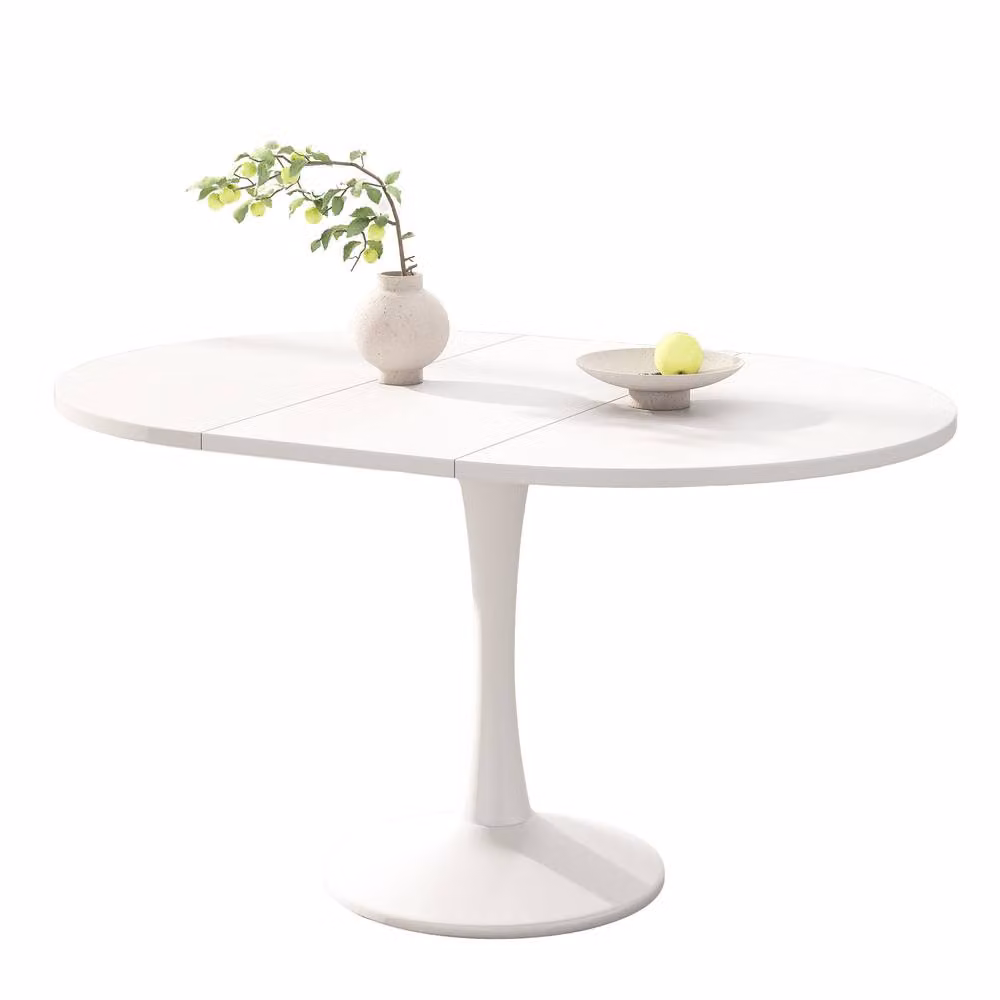 Matteo Modern Extendable Round Dining Table in White MDF – 2
