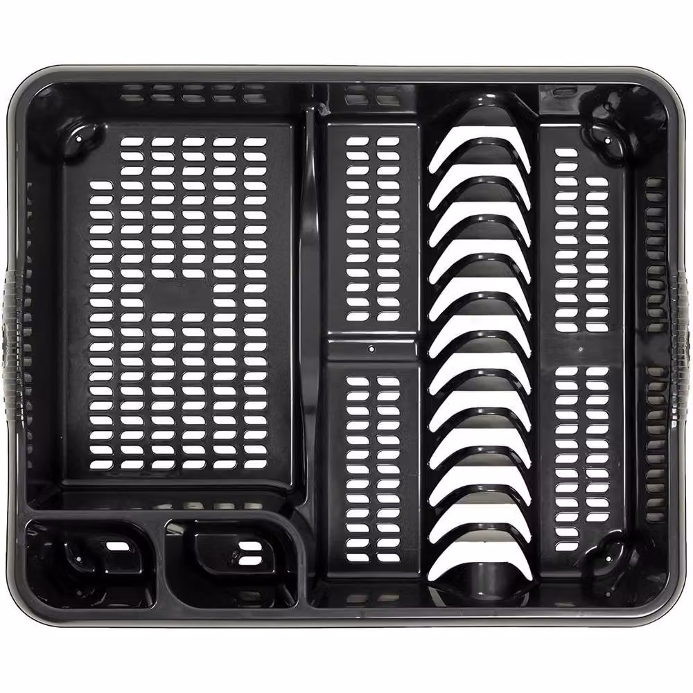 Flavora Midnight Black Large Kitchen Dish Drainer Rack with Cutlery Holder – 2