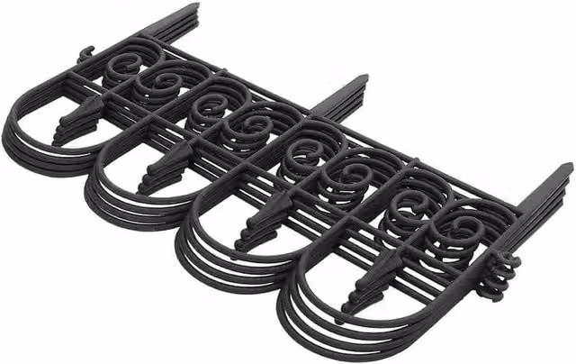 SPETLEK Effect Plastic Garden Border Fence for Lawn and Grass, Black, 0.6m2 (12 Pack)