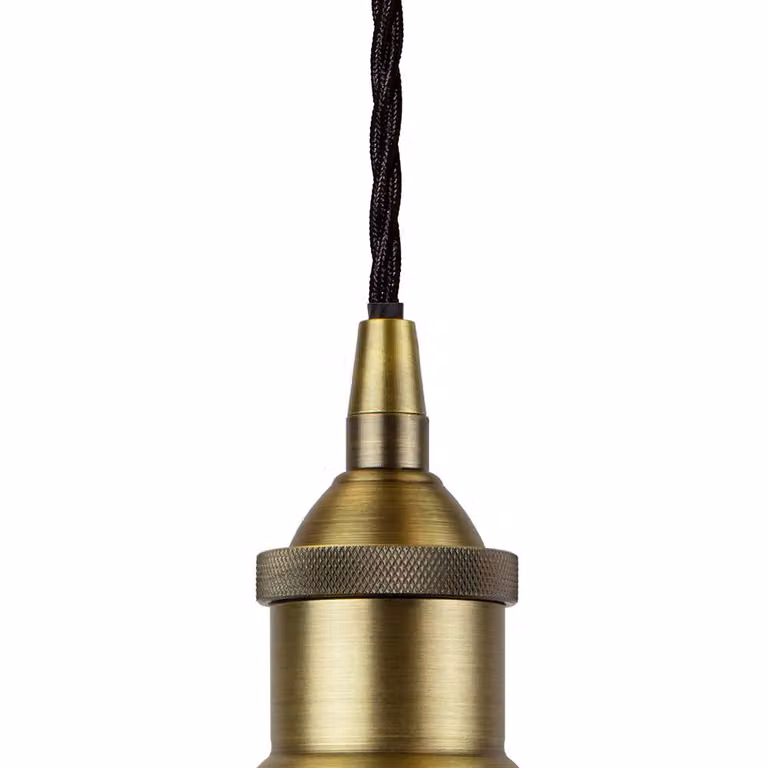 SE Home St Edmund's Blue Enamel Pendant Light with Matt Antique Brass Finish
