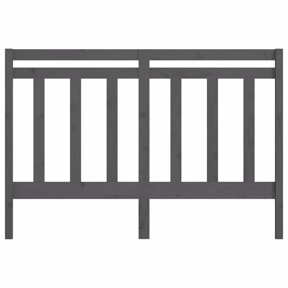 Berkfield Home Grey Solid Pine Wood Bed Headboard, W: 126 cm, D: 4 cm, H: 100 cm – 3