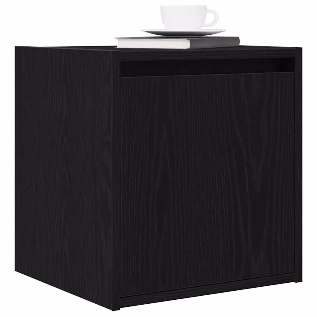 Berkfield Home Wall-Mounted Bedside Cabinets, 2 Piece Set, Black, W/D/H: 38 x 34 x 40 cm – 3