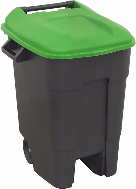 Loops 100 Litre Capacity Wheelie Bin with Flip Lid in Green