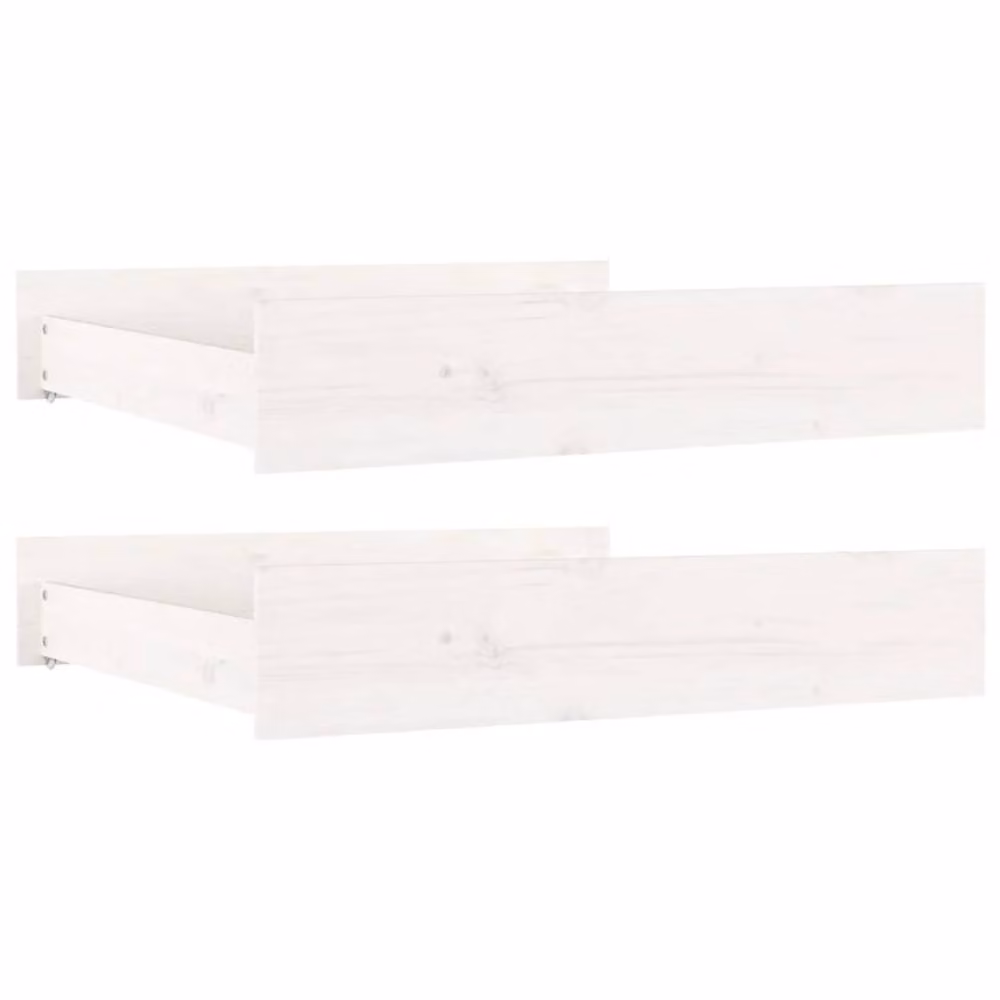 Berkfield Home Set of 2 White Solid Wood Pine Bedside Drawers – 2