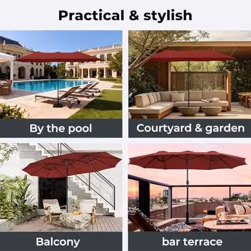 Mountview 3.8m Cantilever Garden Parasol Umbrella with UV Protection in Red – 7