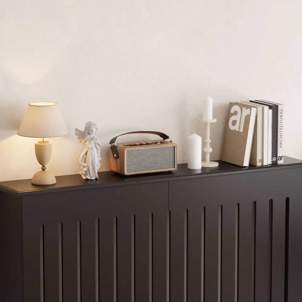 SPETLEK Black Matt Vertical Slat Design Radiator Cover – 3