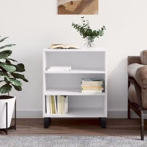 vidaXL Modern Glossy White Sideboard in Engineered Wood W/D/H: 57 x 35 x 70 cm – 2
