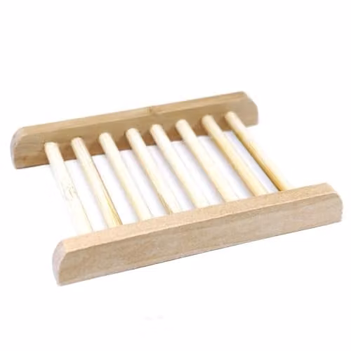 Ancient Wisdom Brown Hemu Wood Ladder Soap Dish with Drainage
