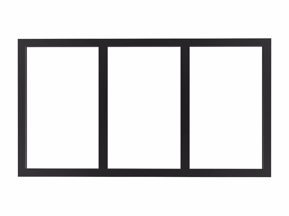 Vente-unique Studio-Style Triple Glazed Aluminium Window in Black, W: 73 cm, H: 40 cm – 2
