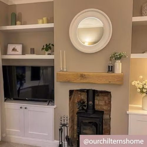 Melody Maison Round Vintage White Wall Mirror W/D/H: 60 x 60 x 60 cm – 3