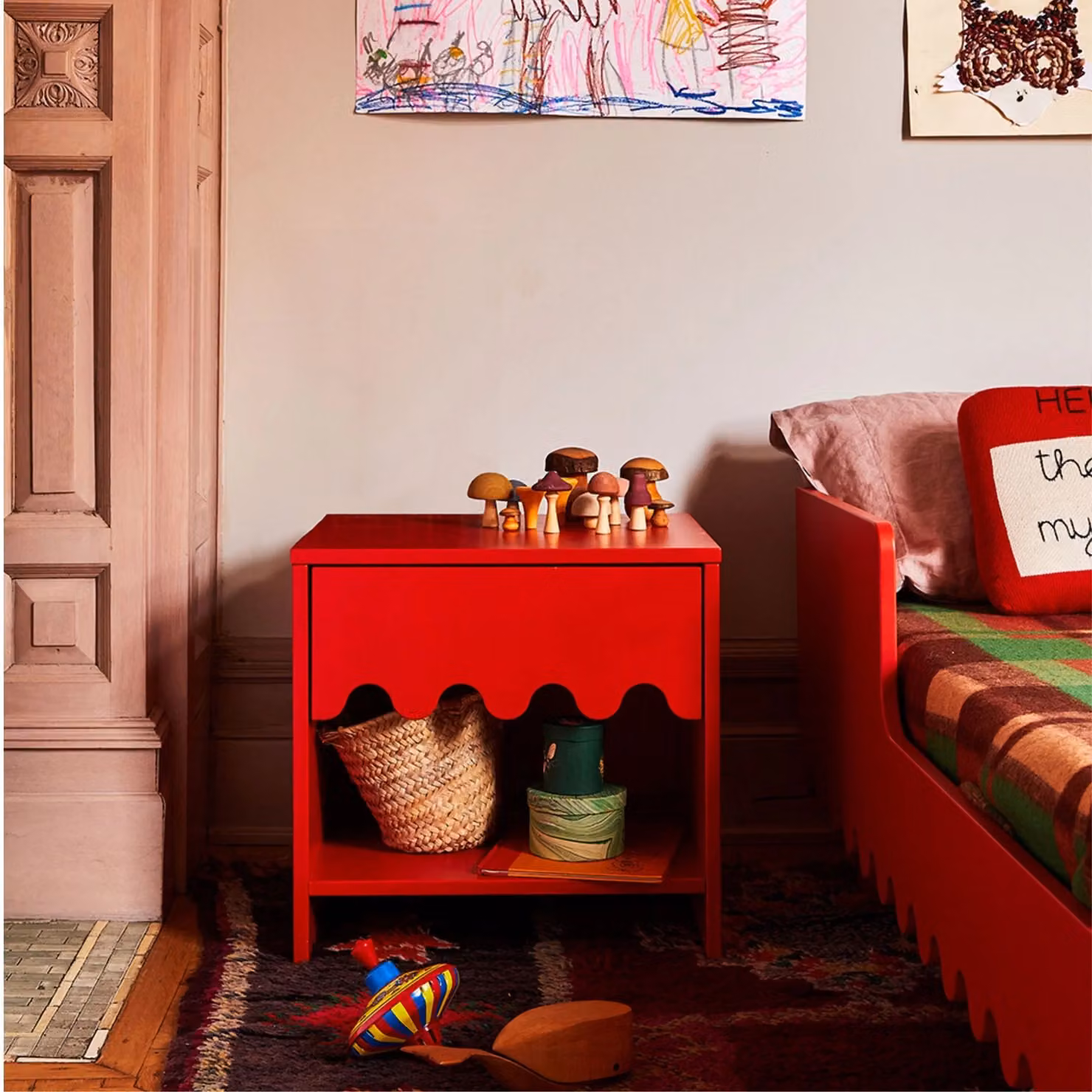 Oeuf NYC Moss Bedside Table in Red, W/D/H: 43 x 46 x 48 cm – 3