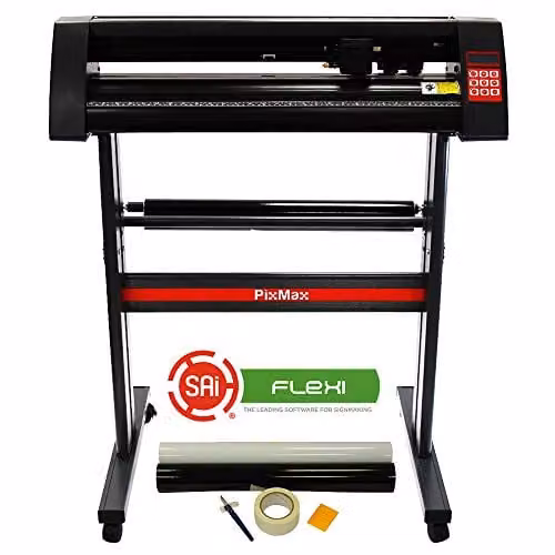 Black 28 inch Vinyl Cutter Plotter Machine with FlexiStarter Design Software and Weeding Pack – 1