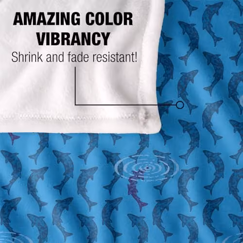 JQ Licensing Trout Rise Fishing Pattern Super Soft Fleece Throw Blanket in White, W/D/H: 152 x 127 cm – 3
