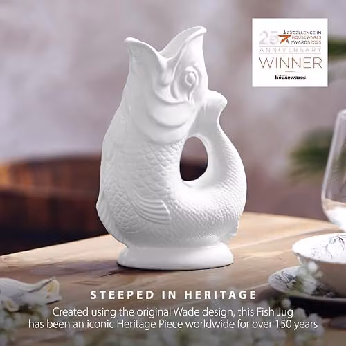 Wade White Ceramic Fish Jug, 0.6 l – 3