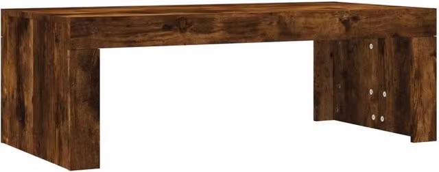 Berkfield Home Smoked Oak Coffee Table in Brown, W/D/H: 102 x 50 x 36 cm – 1