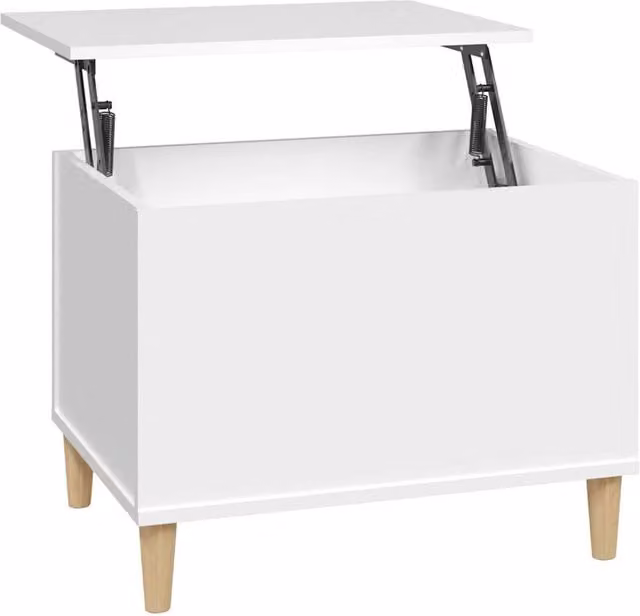 Berkfield Home White Rectangular Coffee Table with Lift Mechanism, W/D/H: 60 x 44.5 x 45 cm
