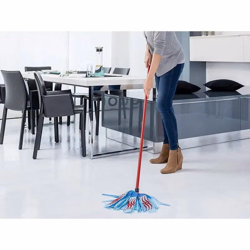 Vileda Supermocio 3action XL Microfibre Mop with Telescopic Handle in Red, Blue and Multicolour – 2