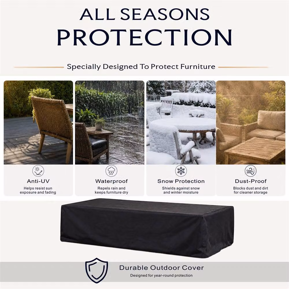 Direct Wicker Heavy Duty Waterproof Garden Furniture Sofa Cover in Black – 4