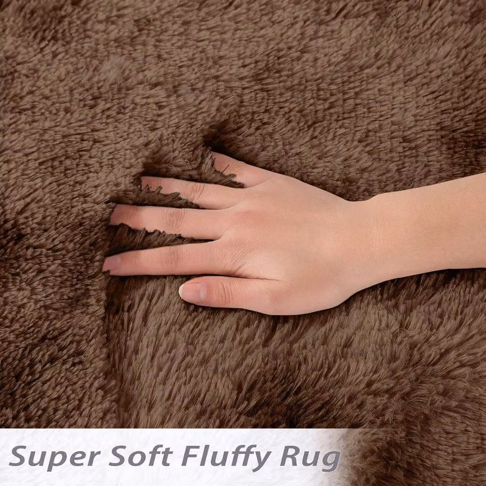 VOGREX Brown Non-Slip Modern Rectangular Hallway Runner Rug, W/D/H: 60 x 220 cm – 2