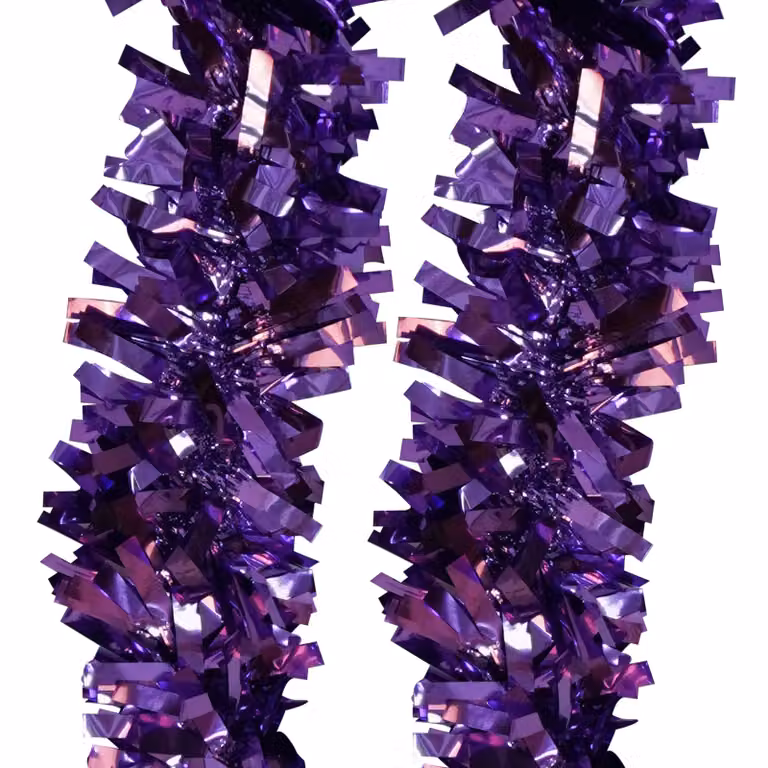 Neel Blue Shiny Metallic Chunky Tinsel Christmas Garland in Purple and Blue
