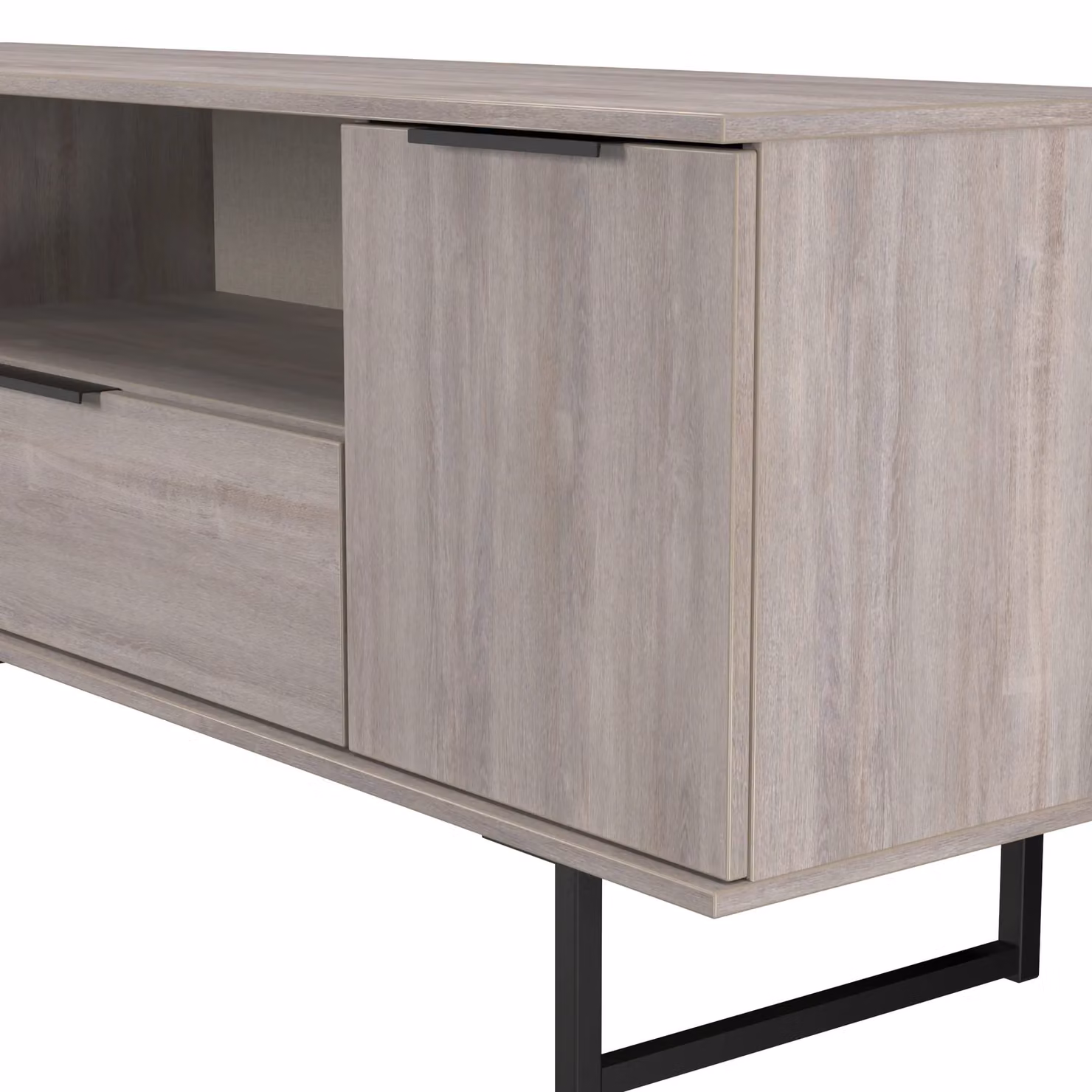 Ready Assembled 2 U Fuji Wide TV Unit with 2 Doors and 1 Drawer in Light Grey – 3