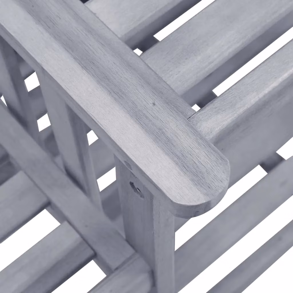 Berkfield Home Rustic Acacia Wood Garden Chairs with Tea Table, Brown, W/D/H: 159 x 61 x 92 cm – 2