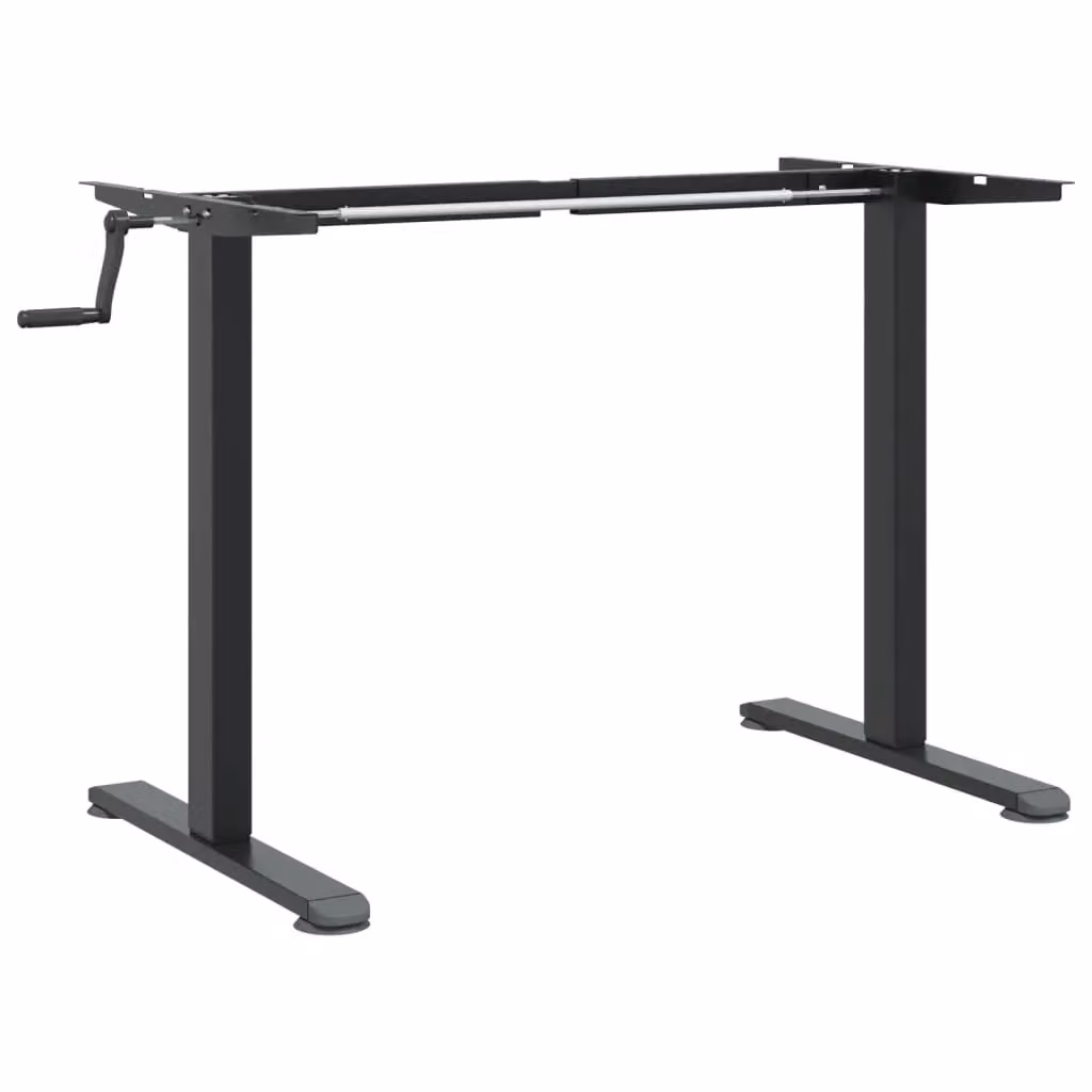 Berkfield Home Standing Desk Frame in Black Steel, W: 94-135 cm, D: 60 cm, H: 70-114 cm – 2
