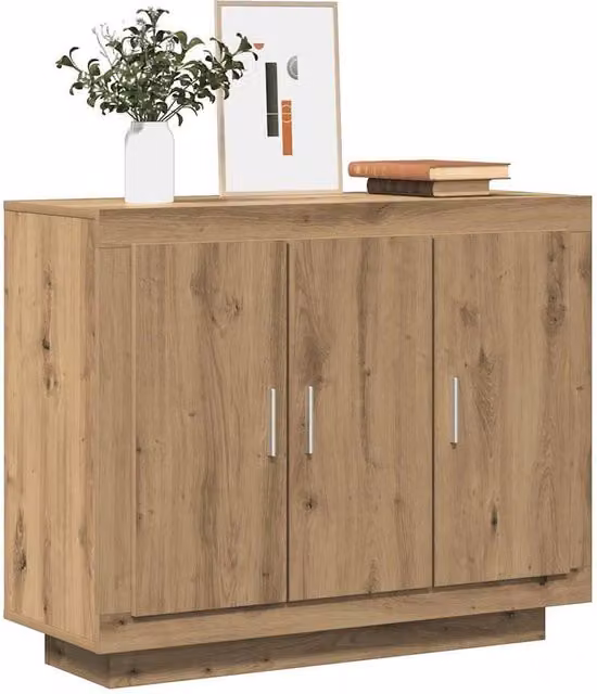 Berkfield Home Artisan Oak Sideboard in Brown, W/D/H: 92 x 35 x 75 cm – 1