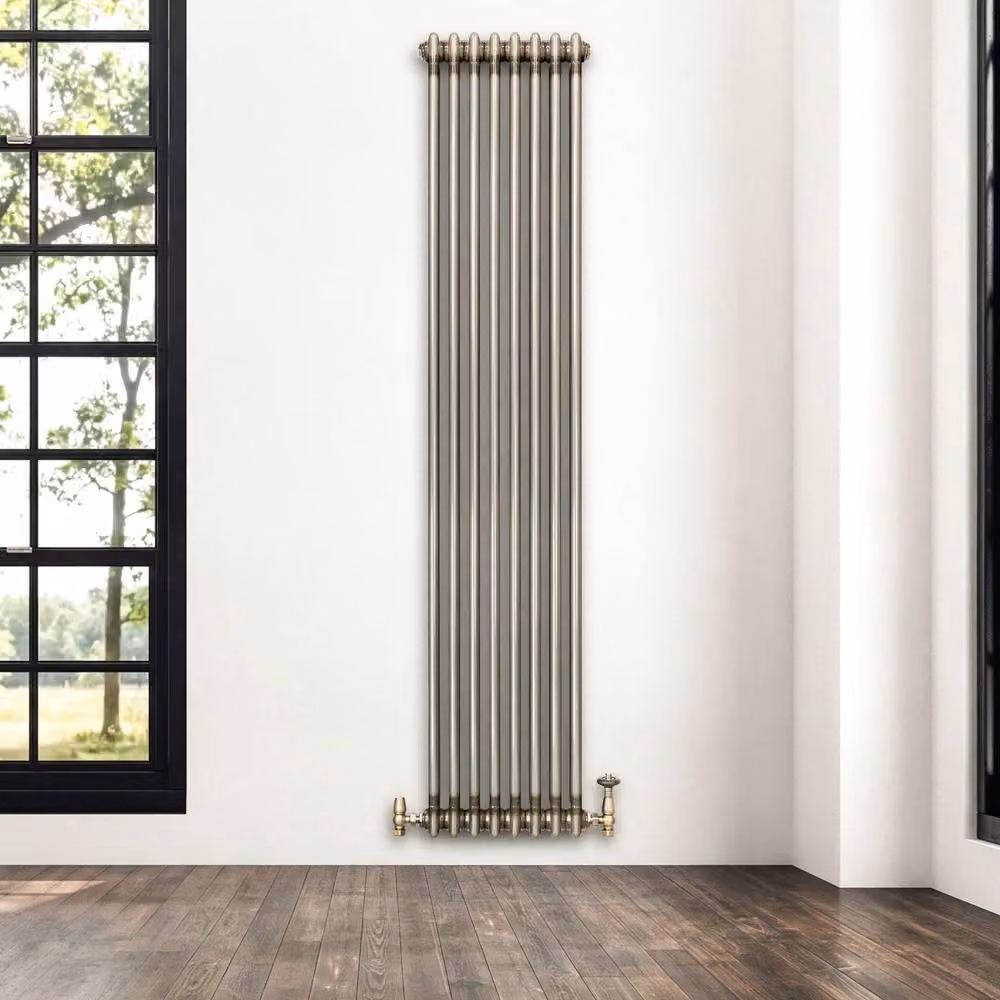Monstershop Traditional 2 Column Steel Radiator in Silver, H: 180 cm, W: 38 cm – 4