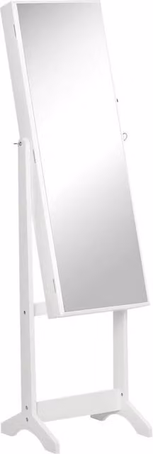 Havendro Lockable Mirrored Jewellery Cabinet in White – 1