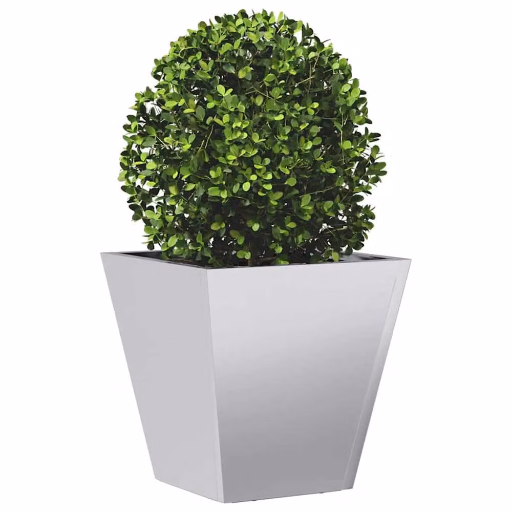 Berkfield Home Grey Galvanised Steel Garden Planter Tub, W/D/H: 30 x 30 x 30 cm – 3