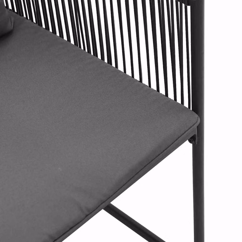 Berkfield Home Set of 4 Modern Black Poly Rattan Garden Chairs with Cushions – 6
