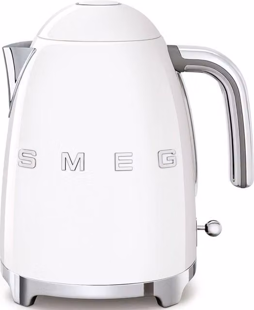 Smeg 50s Style Gloss Stainless Steel Kettle in White