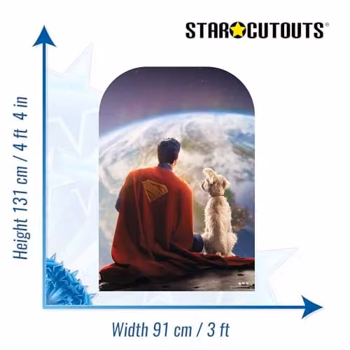 Star Cutouts Superman and Krypto Moon Backdrop Cardboard Cut Out, Multicolour, Height: 131 cm – 3
