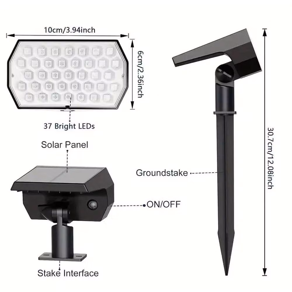 Kelvenix 4X RGB LED Solar Outdoor Garden Stake Pathway Spot Lights in Black – 2